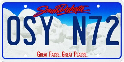 SD license plate 0SYN72