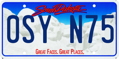 SD license plate 0SYN75