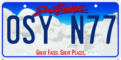 SD license plate 0SYN77