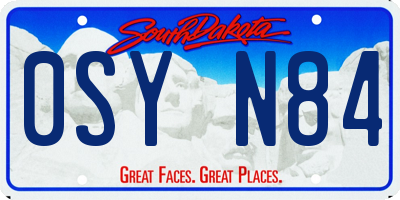 SD license plate 0SYN84