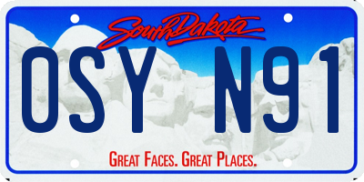SD license plate 0SYN91