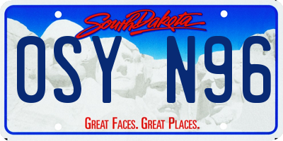SD license plate 0SYN96