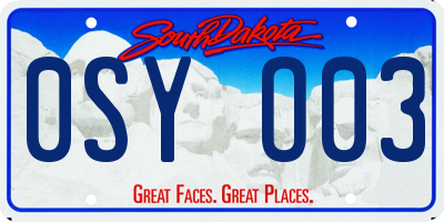 SD license plate 0SYO03