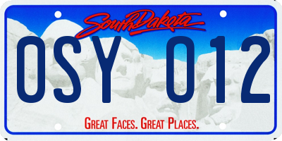 SD license plate 0SYO12