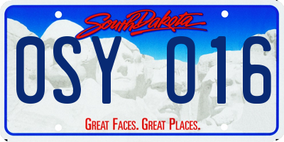 SD license plate 0SYO16