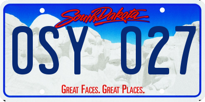 SD license plate 0SYO27