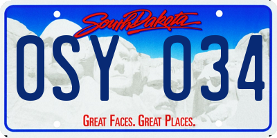 SD license plate 0SYO34