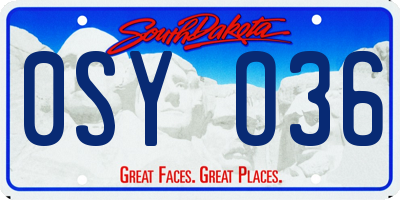 SD license plate 0SYO36