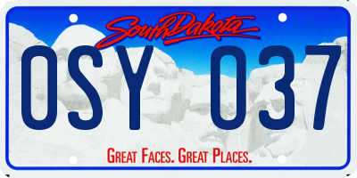 SD license plate 0SYO37