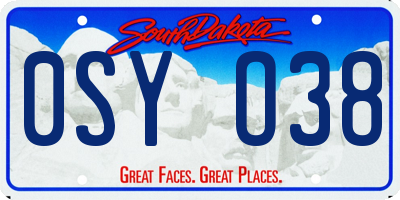 SD license plate 0SYO38