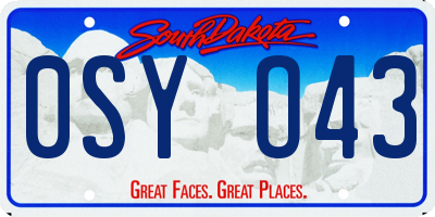 SD license plate 0SYO43