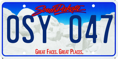 SD license plate 0SYO47