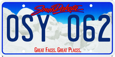 SD license plate 0SYO62