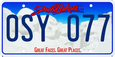 SD license plate 0SYO77