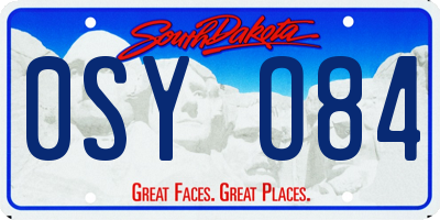 SD license plate 0SYO84