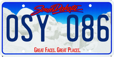 SD license plate 0SYO86