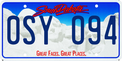 SD license plate 0SYO94