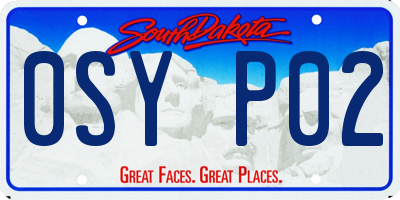 SD license plate 0SYP02