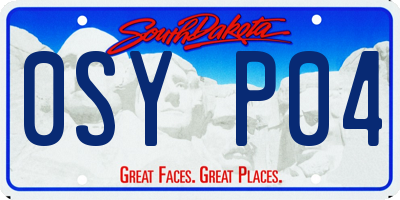 SD license plate 0SYP04