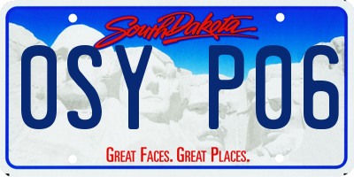 SD license plate 0SYP06