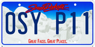 SD license plate 0SYP11