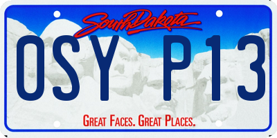 SD license plate 0SYP13