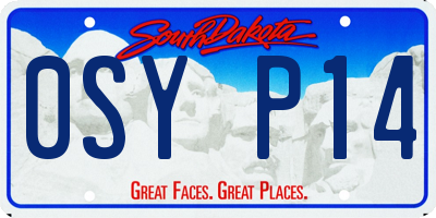SD license plate 0SYP14