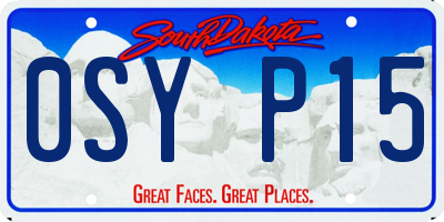 SD license plate 0SYP15