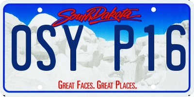 SD license plate 0SYP16