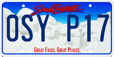 SD license plate 0SYP17