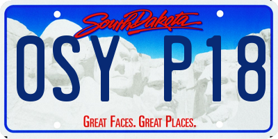 SD license plate 0SYP18
