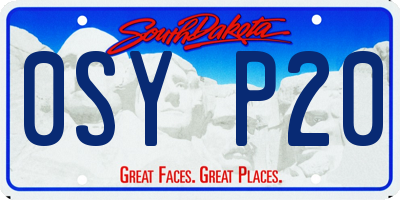 SD license plate 0SYP20