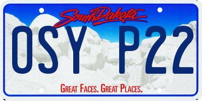 SD license plate 0SYP22