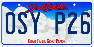 SD license plate 0SYP26