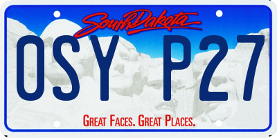 SD license plate 0SYP27