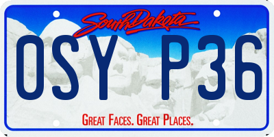 SD license plate 0SYP36