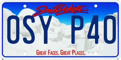 SD license plate 0SYP40