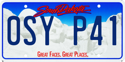 SD license plate 0SYP41