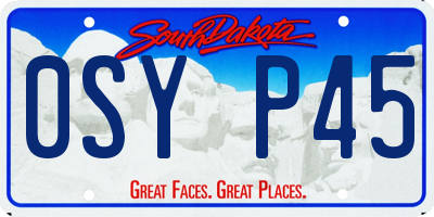 SD license plate 0SYP45