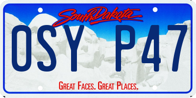SD license plate 0SYP47