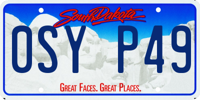 SD license plate 0SYP49