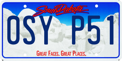 SD license plate 0SYP51