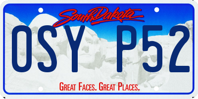 SD license plate 0SYP52