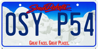 SD license plate 0SYP54