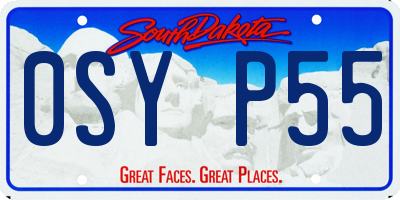 SD license plate 0SYP55