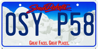 SD license plate 0SYP58