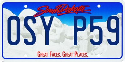 SD license plate 0SYP59