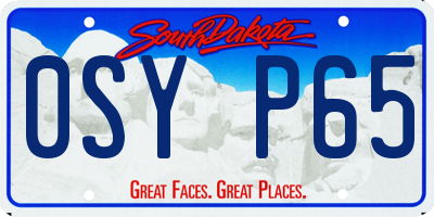 SD license plate 0SYP65