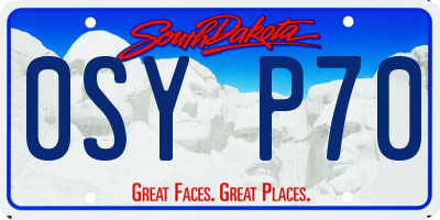 SD license plate 0SYP70