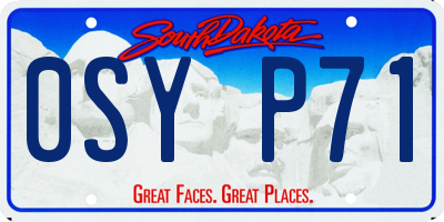 SD license plate 0SYP71